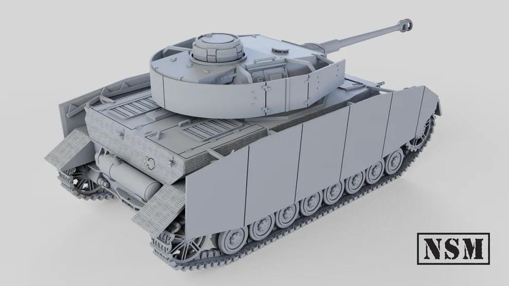 WWII Panzer IV Ausf H with Zimmerit Various Scales Historical Wargaming (US tariffs are pre-paid by us)