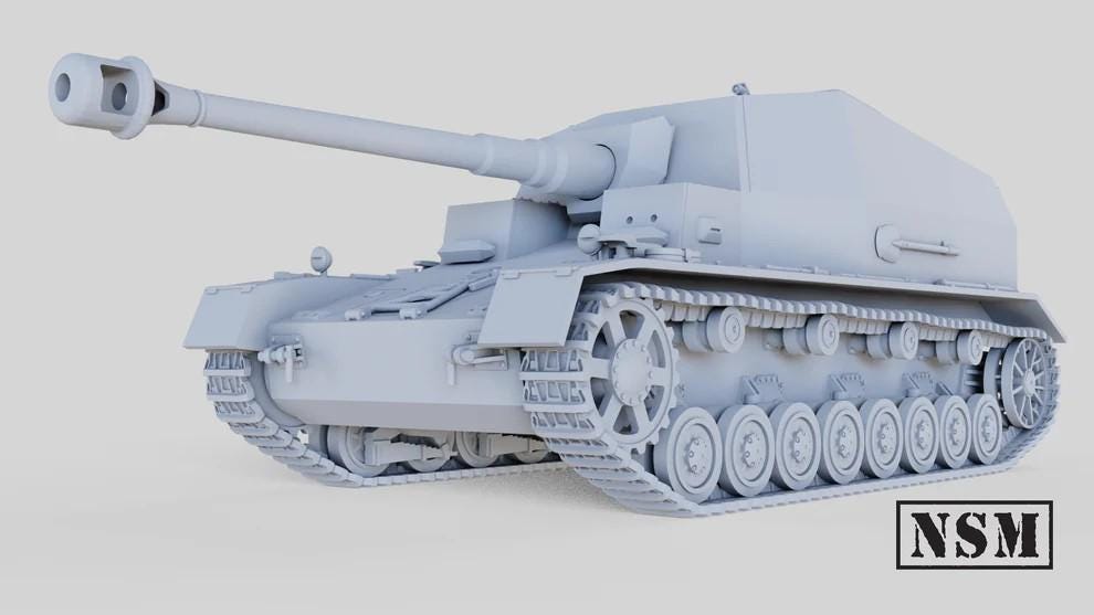 WWII German Dicker Max 10.5 cm K Gepanzerte Selbstfahrlafette Various Scales Historical Wargaming