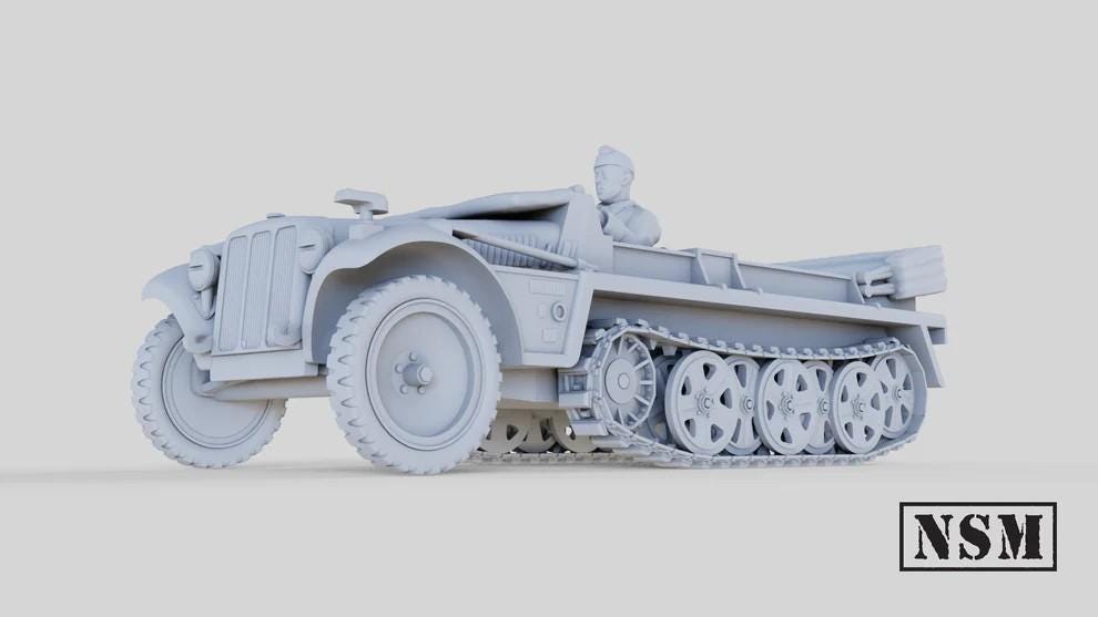 WWII Sd.Kfz 10 DeMag Halftrack with Driver Various Scales Historical Wargaming (US tariffs are pre-paid by us)