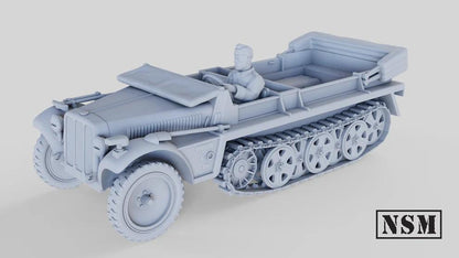 WWII Sd.Kfz 10 DeMag Halftrack with Driver Various Scales Historical Wargaming (US tariffs are pre-paid by us)