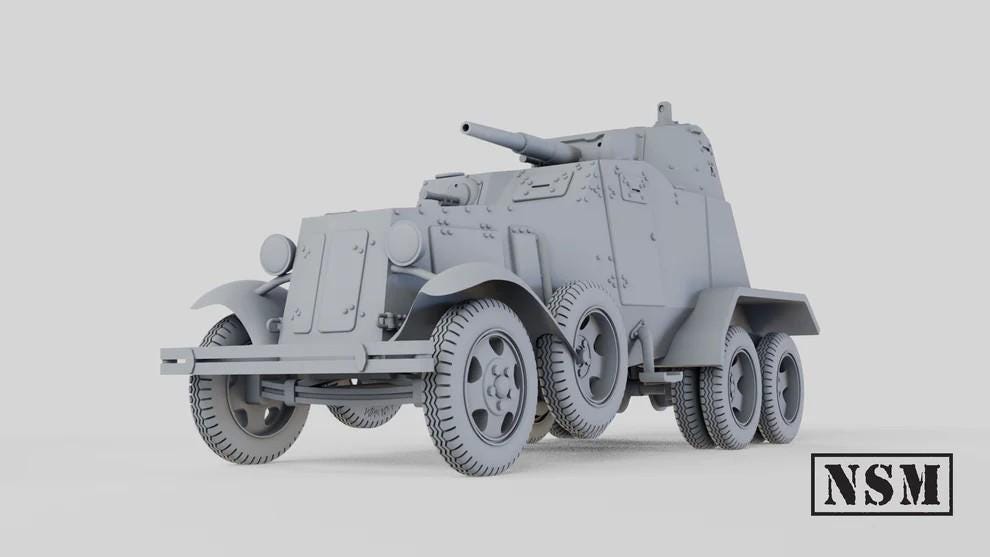 WWII Soviet BA-10 Armoured Car Various Scales Historical Wargaming (US tariffs are pre-paid by us)