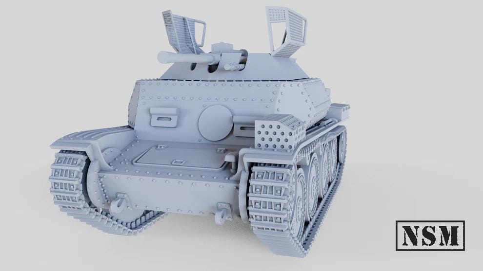 WWII German Aufklärungspanzer 38(t) Tank Various Scales Historical Wargaming (US tariffs are pre-paid by us)
