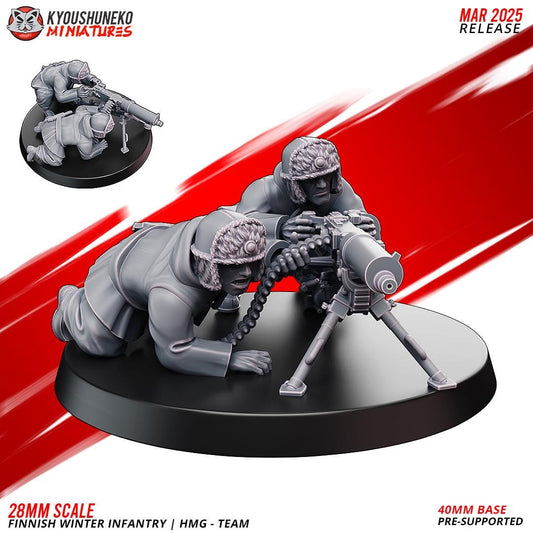 WWII Finnish Winter HMG Team (2 models) Various Scales Historical Wargaming