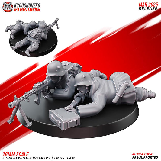 WWII Finnish Winter LMG Team (2 variants) Various Scales Historical Wargaming