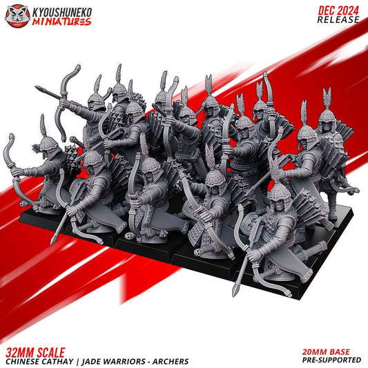 Ancient Chinese Cathay Jade Warriors Archer Unit (10 models) Various Scales Historical Wargaming