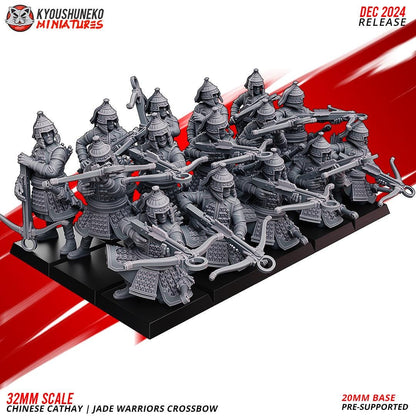 Ancient Chinese Cathay Jade Warriors Crossbowmen Unit (10 models) Various Scales Historical Wargaming (US tariffs are pre-paid by us)