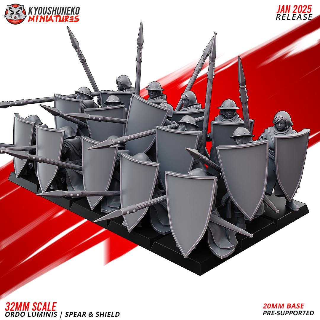 Ancient Chinese Cathay Ordo Luminis Spearmen Unit (10 models) Various Scales Historical Wargaming