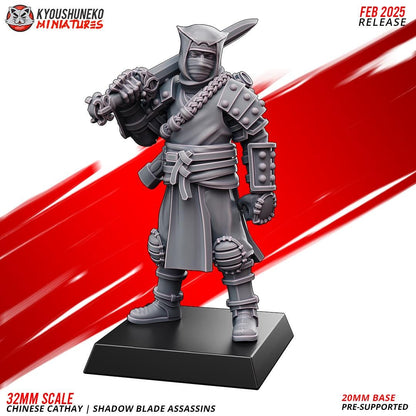 Ancient Chinese Cathay Shadow Blade Assassins Unit (10 models) Various Scales Historical Wargaming