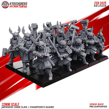 Medieval Japanese Crab Clan Champions Guard Unit (10 models) Various Scales Historical Wargaming