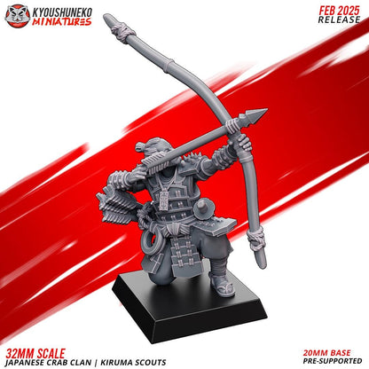 Medieval Japanese Crab Clan Kiruma Scouts Archers Unit (10 models) Various Scales Historical Wargaming