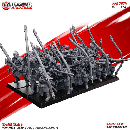 Medieval Japanese Crab Clan Kiruma Scouts Archers Unit (10 models) Various Scales Historical Wargaming