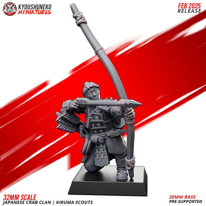 Medieval Japanese Crab Clan Kiruma Scouts Archers Unit (10 models) Various Scales Historical Wargaming