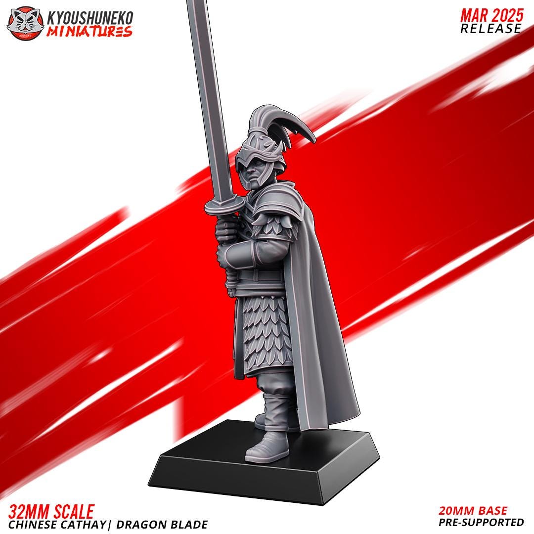 Ancient Chinese Cathay Dragon Blades Unit (10 models) Various Scales Historical Wargaming (US tariffs are pre-paid by us)
