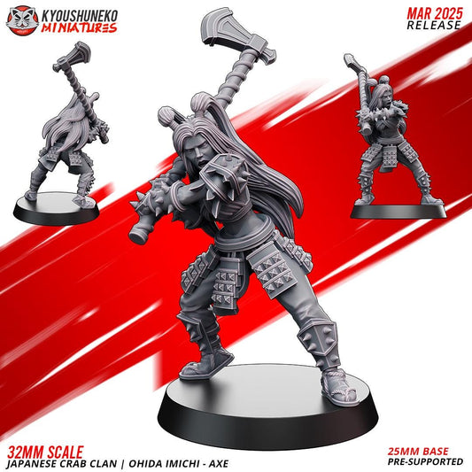 Ancient Japanese Crab Clan Ohida Imichi Female Warriors (3 models) Various Scales Historical Wargaming
