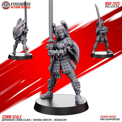 Ancient Japanese Crab Clan Ohida Imichi Female Warriors (3 models) Various Scales Historical Wargaming