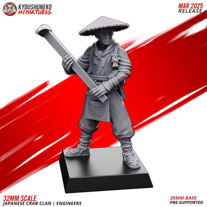 Ancient Japanese Crab Clan Engineers Unit (10 models) Various Scales Historical Wargaming