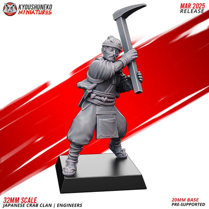 Ancient Japanese Crab Clan Engineers Unit (10 models) Various Scales Historical Wargaming