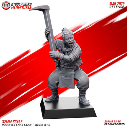 Ancient Japanese Crab Clan Engineers Unit (10 models) Various Scales Historical Wargaming