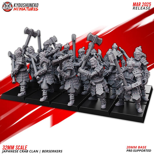 Ancient Japanese Crab Clan Berserkers Unit (10 models) Various Scales Historical Wargaming