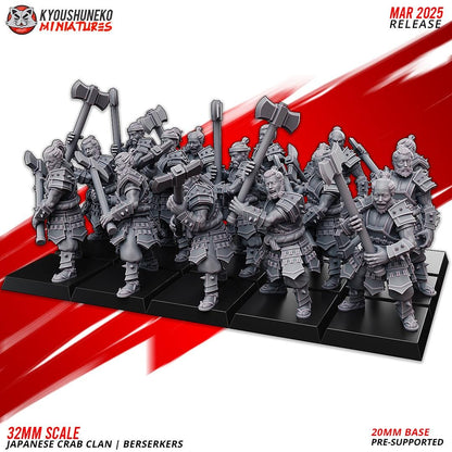Ancient Japanese Crab Clan Berserkers Unit (10 models) Various Scales Historical Wargaming