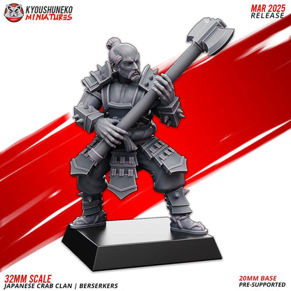 Ancient Japanese Crab Clan Berserkers Unit (10 models) Various Scales Historical Wargaming (US tariffs are pre-paid by us)