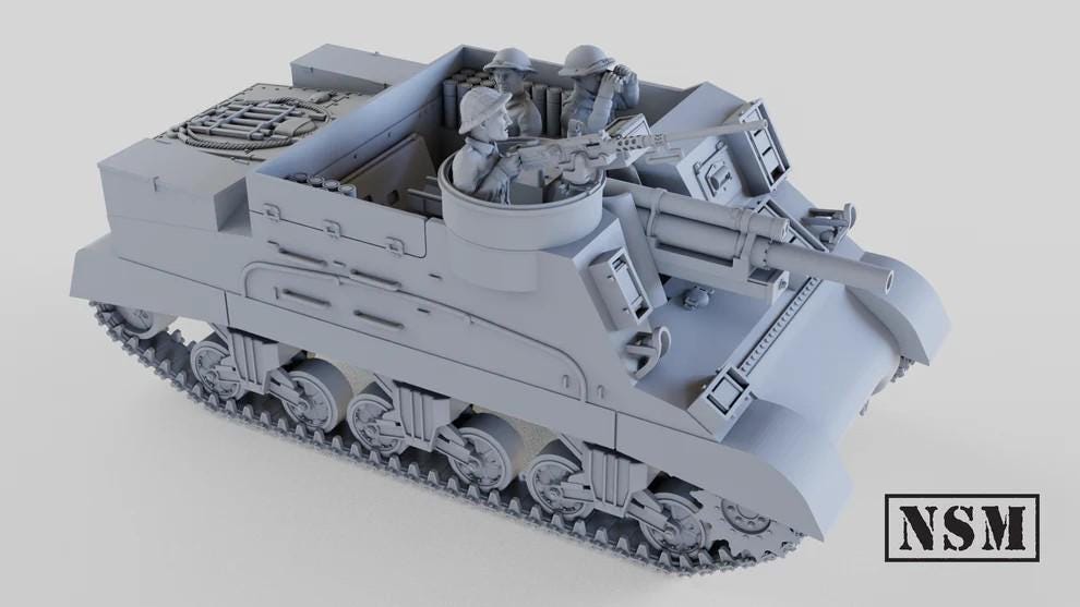 WWII British Army M7 Priest with Crew Various Scales Historical Wargaming