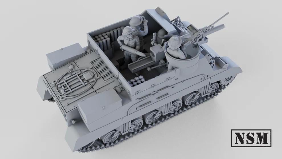 WWII British Army M7 Priest with Crew Various Scales Historical Wargaming