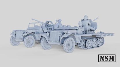 WWII German Demag Sd. Kfz 10-4 Halftrack with 2cm Flak 38 (2 variants) Various Scales Historical Wargaming