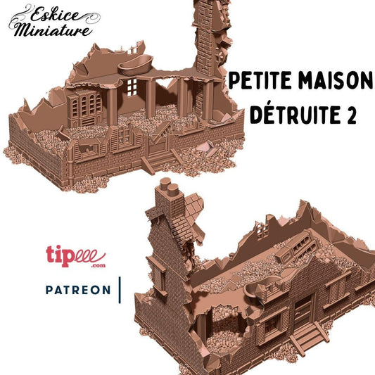 Wargaming Terrain Destroyed French House 2 Various Scales Historical Wargaming