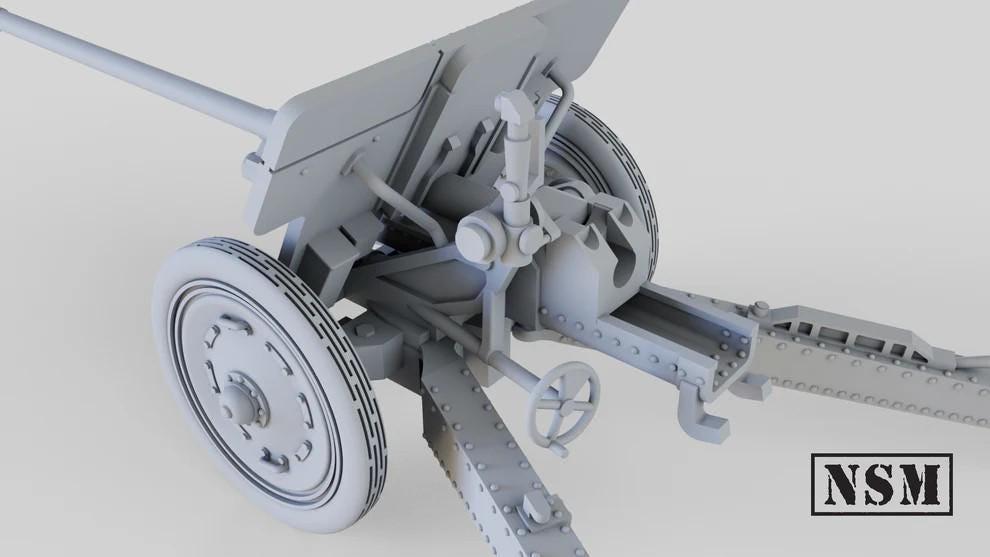 WWII Soviet M1936 76mm Divisional Gun Various Scales Historical Wargaming