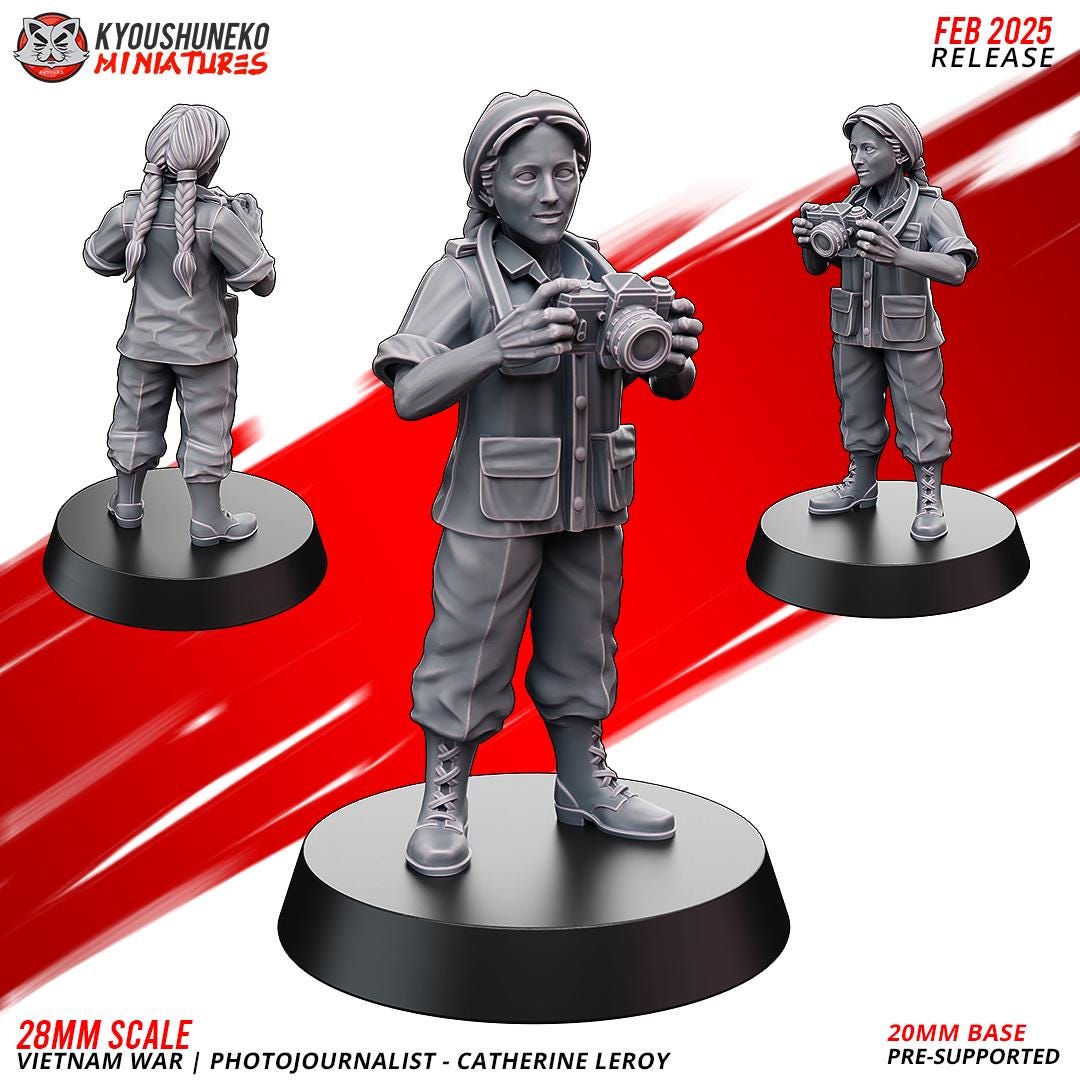Vietnam War Photojournalist Catherine Leroy Various Scales Historical Wargaming (US tariffs are pre-paid by us)