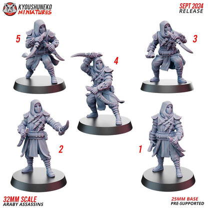 Ancient Araby Assassins Unit (10 models) Various Scales Historical Wargaming