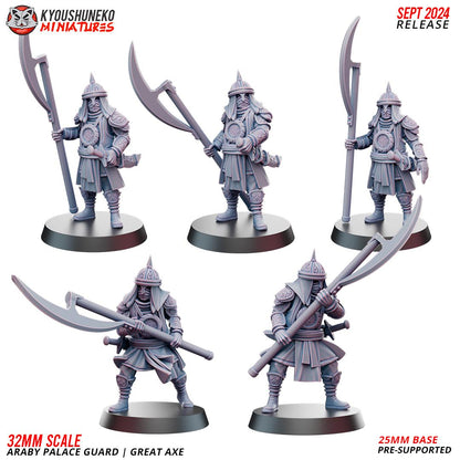 Ancient Araby Palace Guard with Great Axes Unit (10 models) Various Scales Historical Wargaming