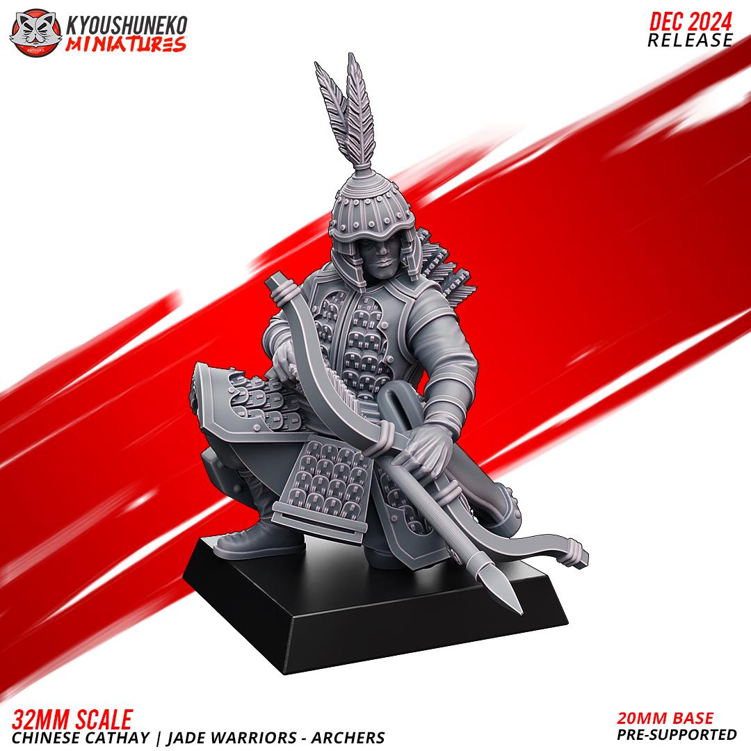 Ancient Chinese Cathay Jade Warriors Archer Unit (10 models) Various Scales Historical Wargaming