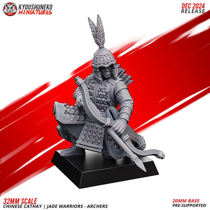 Ancient Chinese Cathay Jade Warriors Archer Unit (10 models) Various Scales Historical Wargaming