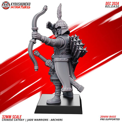 Ancient Chinese Cathay Jade Warriors Archer Unit (10 models) Various Scales Historical Wargaming