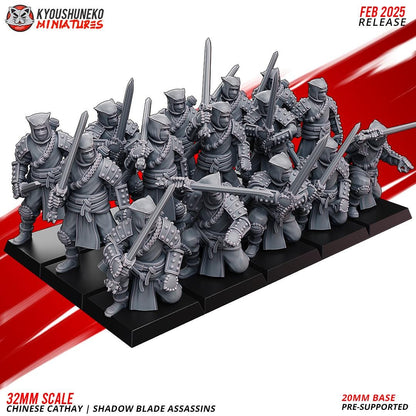 Ancient Chinese Cathay Shadow Blade Assassins Unit (10 models) Various Scales Historical Wargaming