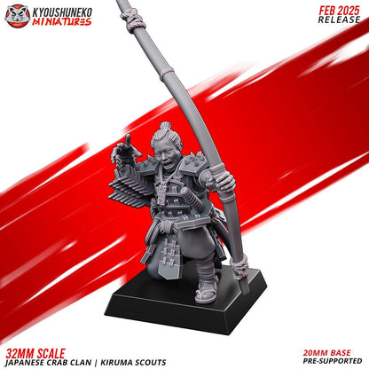 Medieval Japanese Crab Clan Kiruma Scouts Archers Unit (10 models) Various Scales Historical Wargaming