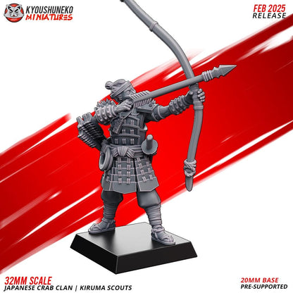 Medieval Japanese Crab Clan Kiruma Scouts Archers Unit (10 models) Various Scales Historical Wargaming