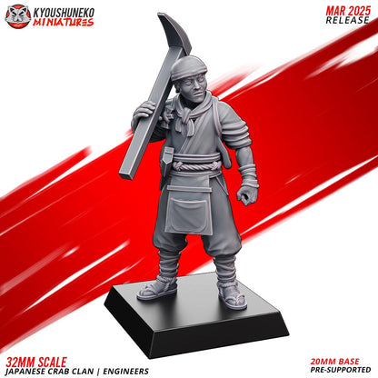 Ancient Japanese Crab Clan Engineers Unit (10 models) Various Scales Historical Wargaming