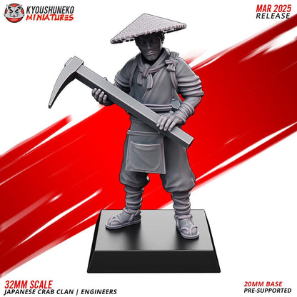 Ancient Japanese Crab Clan Engineers Unit (10 models) Various Scales Historical Wargaming