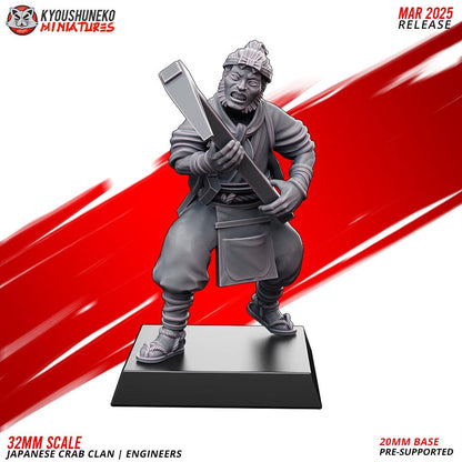 Ancient Japanese Crab Clan Engineers Unit (10 models) Various Scales Historical Wargaming