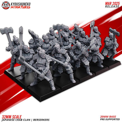 Ancient Japanese Crab Clan Berserkers Unit (10 models) Various Scales Historical Wargaming