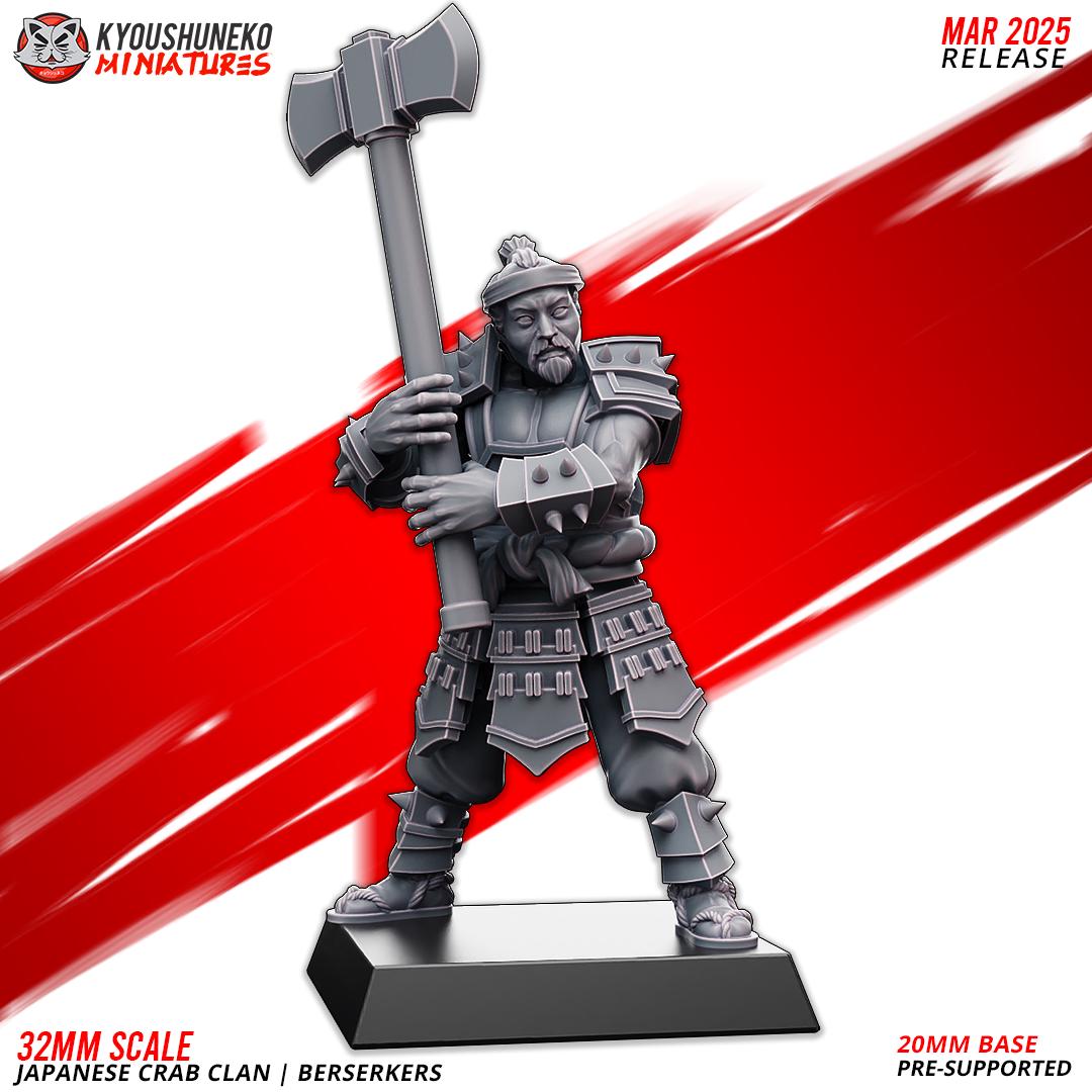Ancient Japanese Crab Clan Berserkers Unit (10 models) Various Scales Historical Wargaming