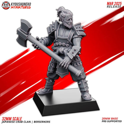 Ancient Japanese Crab Clan Berserkers Unit (10 models) Various Scales Historical Wargaming