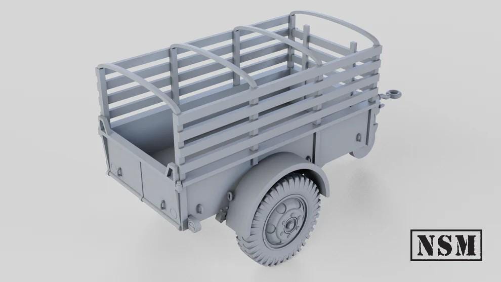 WWII US Ben Hur 1-Ton Trailer Various Scales Historical Wargaming