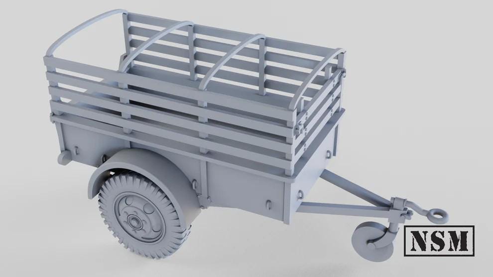 WWII US Ben Hur 1-Ton Trailer Various Scales Historical Wargaming