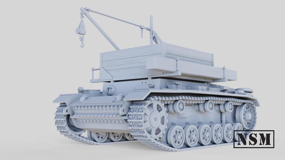 WWII German Bergepanzer III Various Scales Historical Wargaming (US tariffs are pre-paid by us)