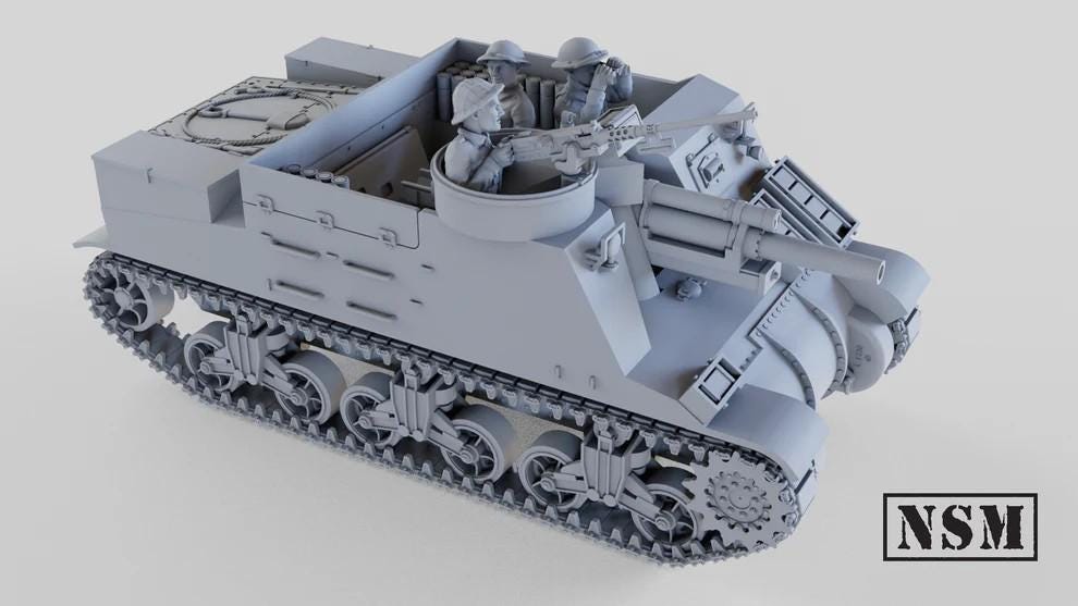 WWII British Army M7 Priest with Crew Various Scales Historical Wargaming (US tariffs are pre-paid by us)