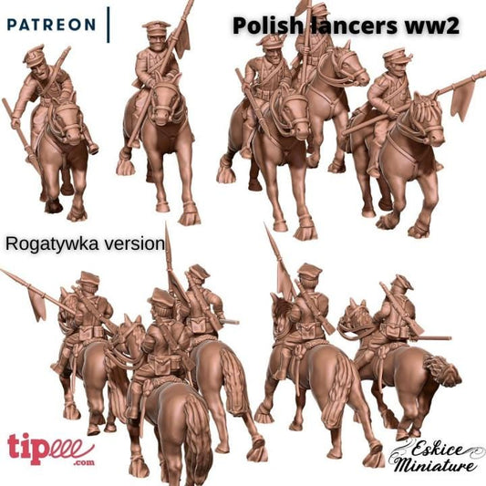 WWII Polish Cavalry Unit (5 models) Various Scales Historical Wargaming